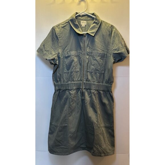 JCrew Green/Gray Mechanics Dress‎ (14) - Picture 1 of 6